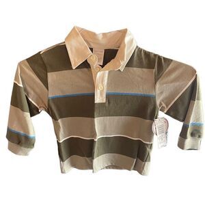 WonderKids long sleeved polo collared shirt NEW NWT 3T stripes striped